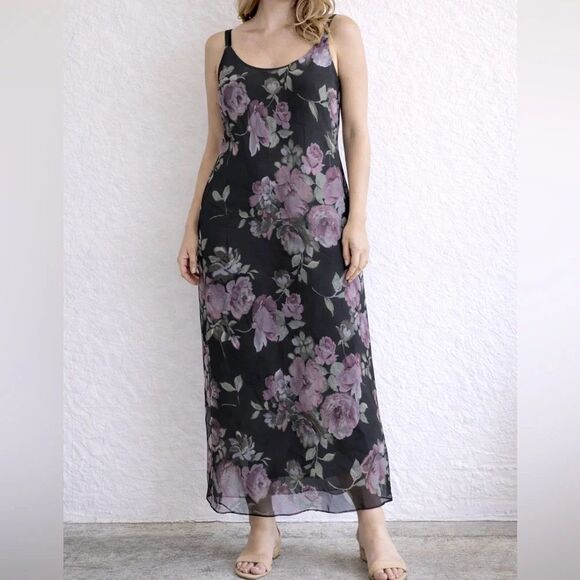 Virgo Dresses & Skirts - VIRGO Floral Maxi Slip Dress Floral Fairy Grunge Sleeveless Romantic Bias 10 Y2K